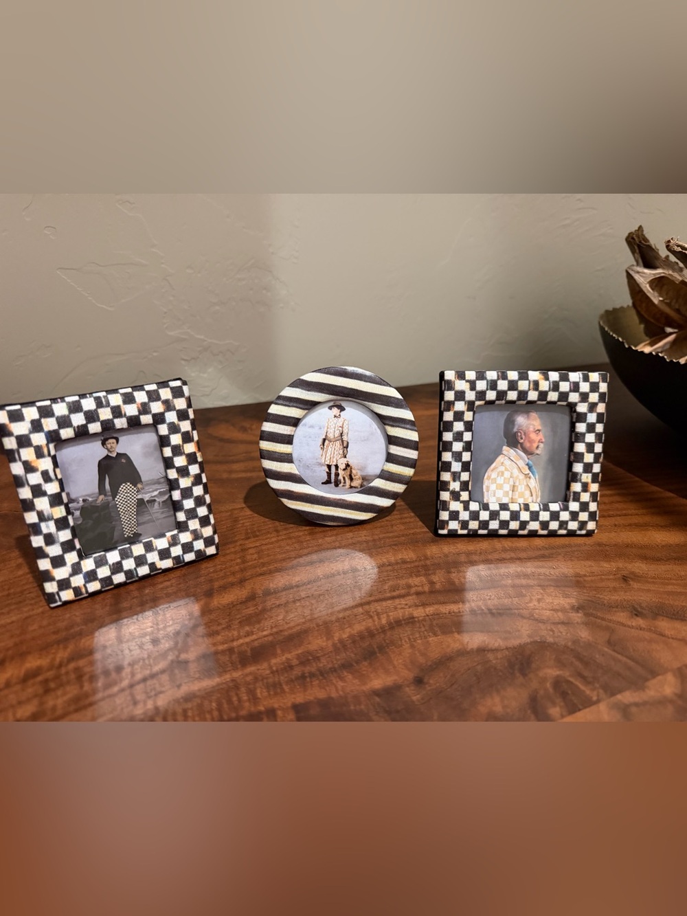 Mackenzie-Childs Set of 3 Black & White Picture Frames - Picture 2 of 3